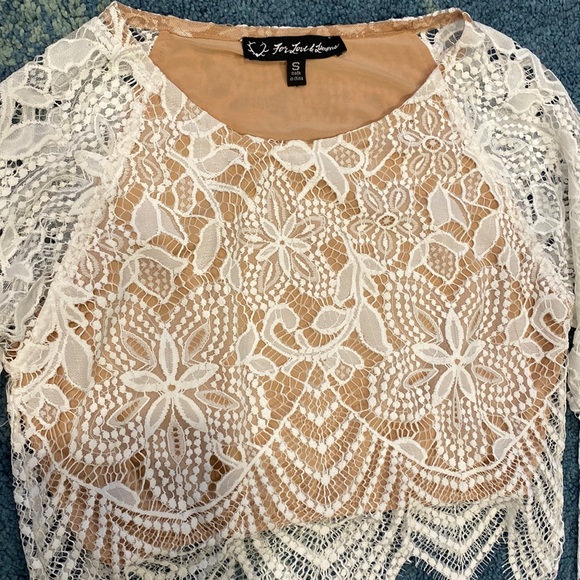 For Love and Lemons Guava Top in Nude/White. Size Small. - Picture 2 of 4
